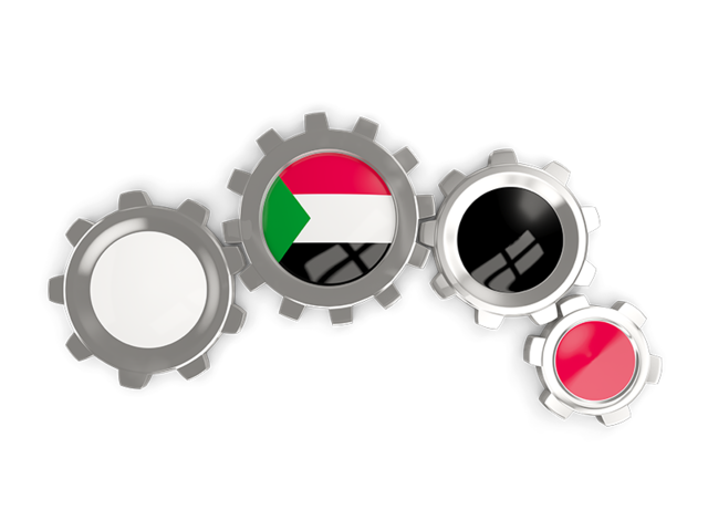 Metallic gears. Download flag icon of Sudan at PNG format