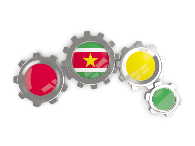 Metallic gears. Download flag icon of Suriname at PNG format