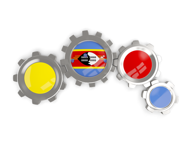 Metallic gears. Download flag icon of Swaziland at PNG format