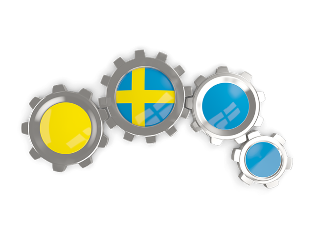 Metallic gears. Download flag icon of Sweden at PNG format