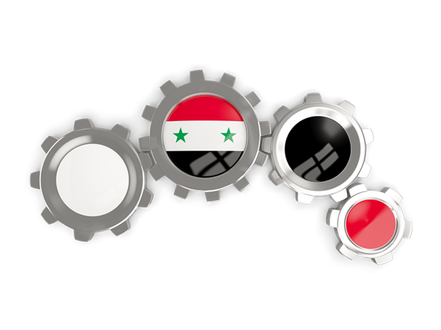 Metallic gears. Download flag icon of Syria at PNG format