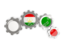 Tajikistan. Metallic gears. Download icon.