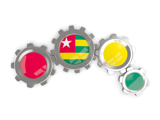 Metallic gears. Download flag icon of Togo at PNG format