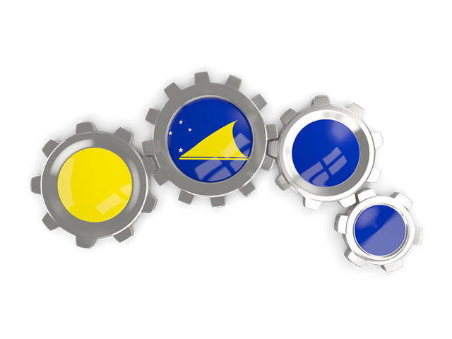 Metallic gears. Download flag icon of Tokelau at PNG format