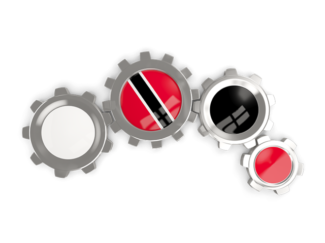 Metallic gears. Download flag icon of Trinidad and Tobago at PNG format