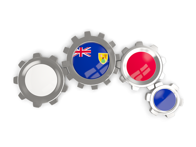 Metallic gears. Download flag icon of Turks and Caicos Islands at PNG format