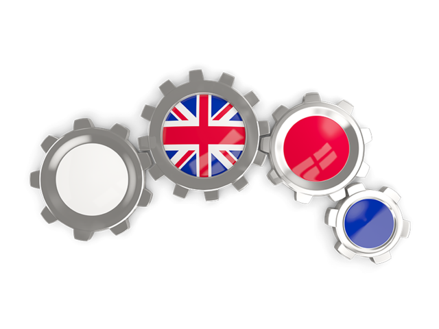 Metallic gears. Download flag icon of United Kingdom at PNG format