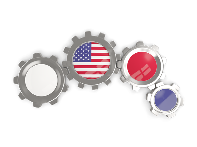 Metallic gears. Download flag icon of United States of America at PNG format