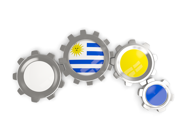 Metallic gears. Download flag icon of Uruguay at PNG format