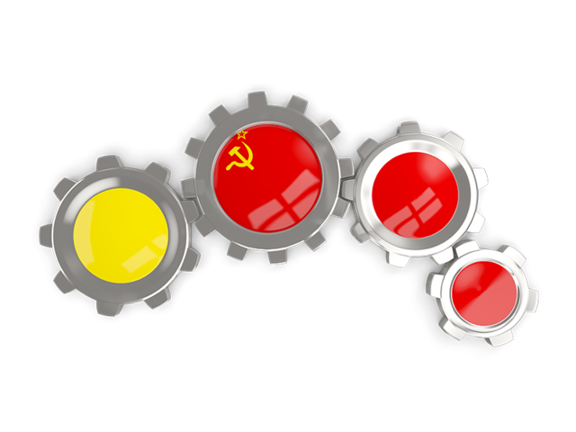 Metallic gears. Download flag icon of Soviet Union at PNG format