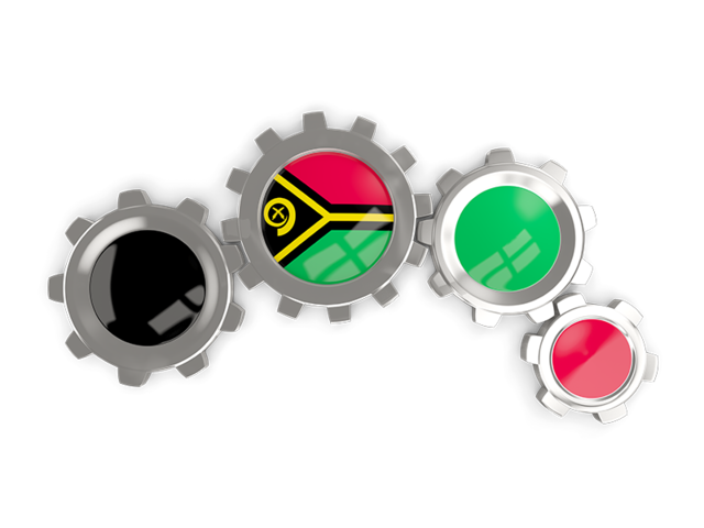 Metallic gears. Download flag icon of Vanuatu at PNG format