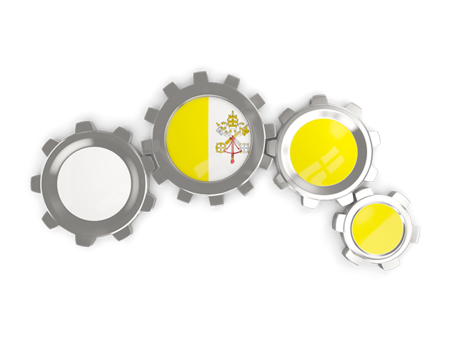 Metallic gears. Download flag icon of Vatican City at PNG format