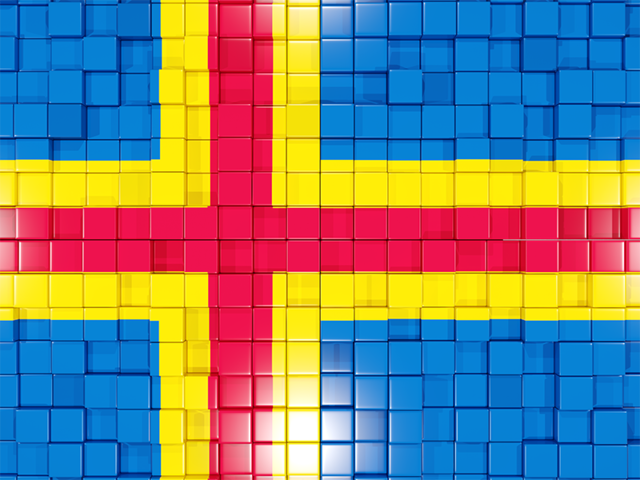 Mosaic background. Download flag icon of Aland Islands at PNG format