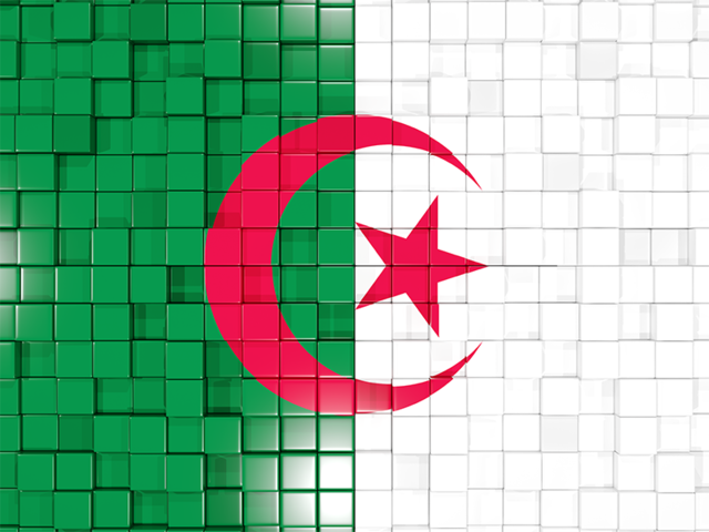 Mosaic background. Download flag icon of Algeria at PNG format