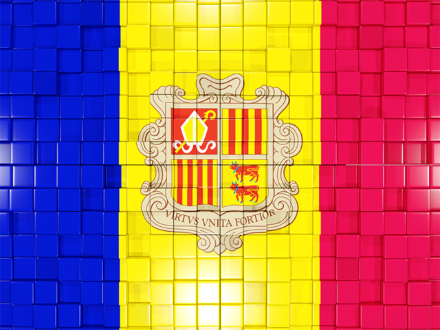 Mosaic background. Download flag icon of Andorra at PNG format