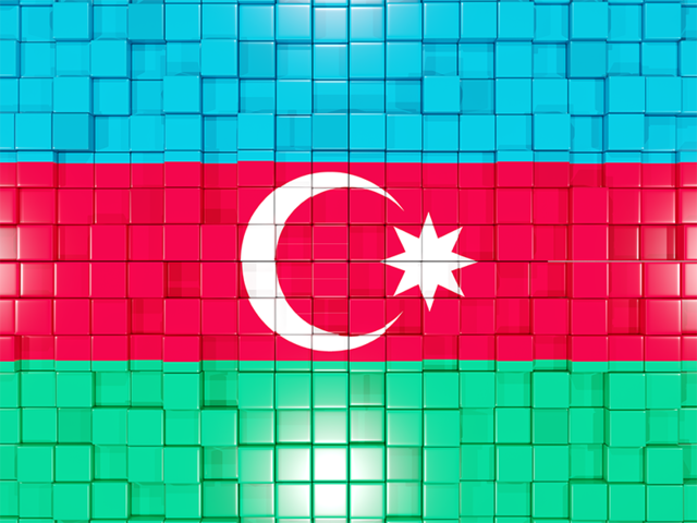 Флаг-мозаика. Скачать флаг. Азербайджан