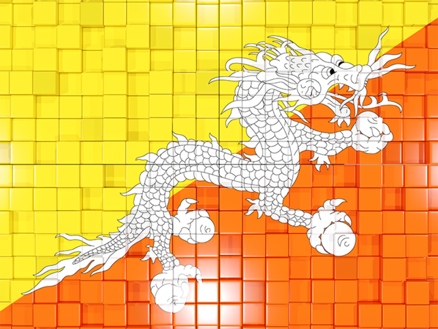 Mosaic background. Download flag icon of Bhutan at PNG format