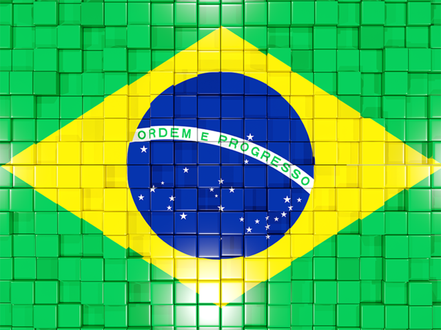 Флаг-мозаика. Скачать флаг. Бразилия