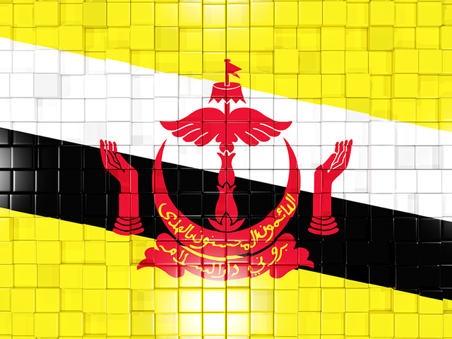 Mosaic background. Download flag icon of Brunei at PNG format