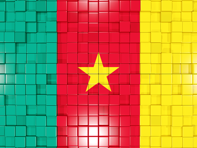 Mosaic background. Download flag icon of Cameroon at PNG format