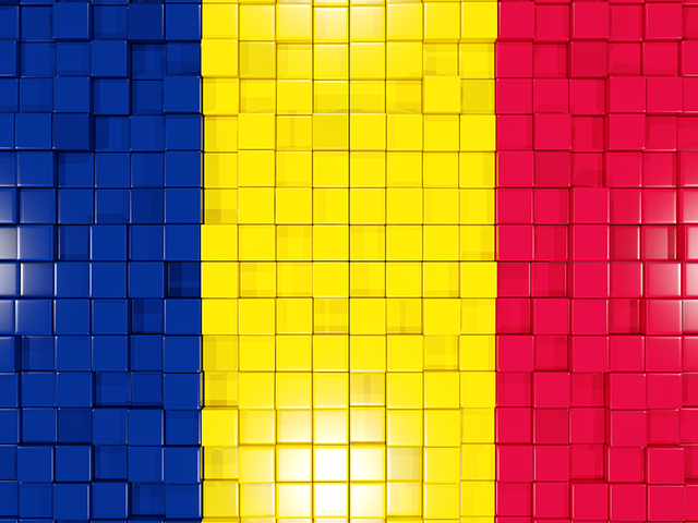 Mosaic background. Download flag icon of Chad at PNG format
