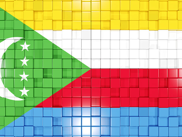 Mosaic background. Download flag icon of Comoros at PNG format