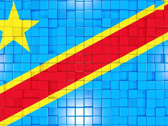 Флаг-мозаика. Скачать флаг. Демократическая Республика Конго