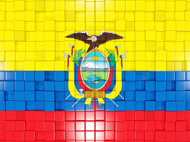 Флаг-мозаика. Скачать флаг. Эквадор