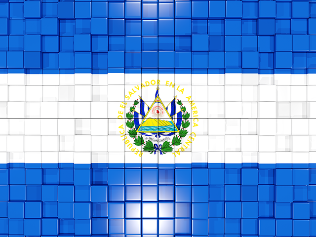 Mosaic background. Download flag icon of El Salvador at PNG format