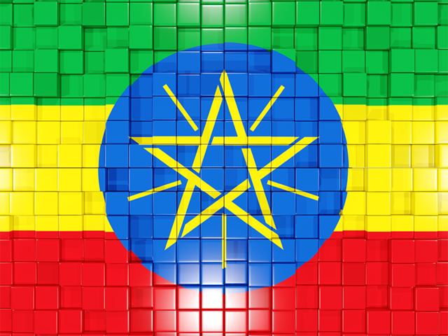 Флаг-мозаика. Скачать флаг. Эфиопия