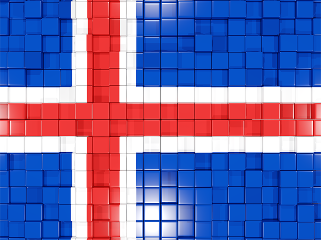 Mosaic background. Download flag icon of Iceland at PNG format