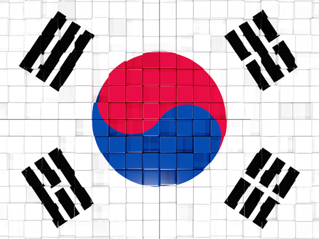 Флаг-мозаика. Скачать флаг. Южная Корея