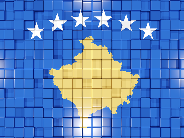 Mosaic background. Download flag icon of Kosovo at PNG format