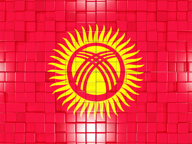 Mosaic background. Download flag icon of Kyrgyzstan at PNG format