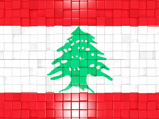 Mosaic background. Download flag icon of Lebanon at PNG format