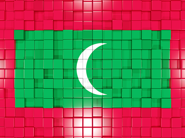 Флаг-мозаика. Скачать флаг. Мальдивы
