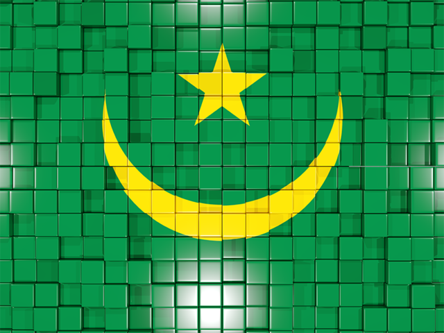 Mosaic background. Download flag icon of Mauritania at PNG format