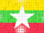 Myanmar. Mosaic background. Download icon.