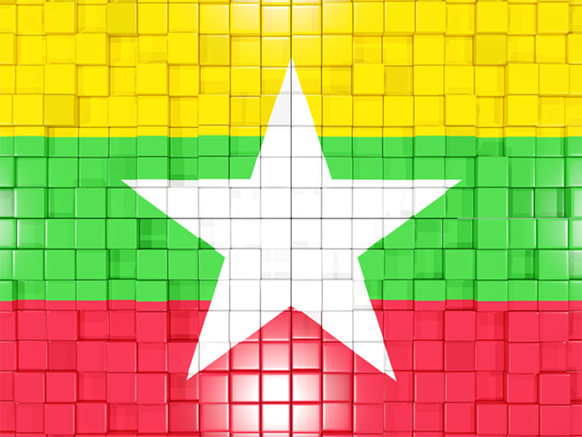 Mosaic background. Download flag icon of Myanmar at PNG format