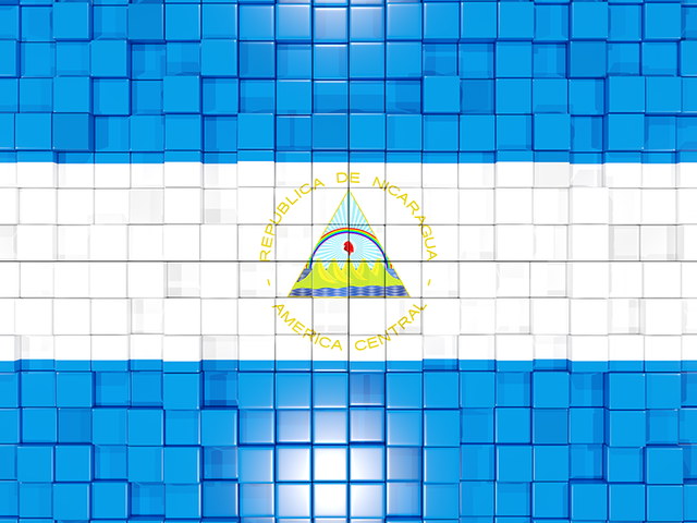 Mosaic background. Download flag icon of Nicaragua at PNG format