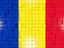 Romania. Mosaic background. Download icon.