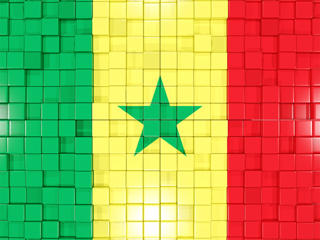 Mosaic background. Download flag icon of Senegal at PNG format