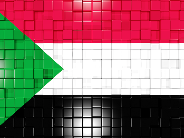 Флаг-мозаика. Скачать флаг. Судан