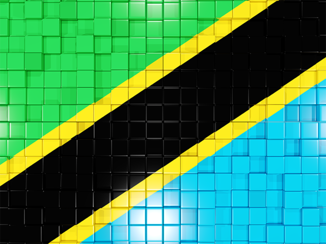 Mosaic background. Download flag icon of Tanzania at PNG format