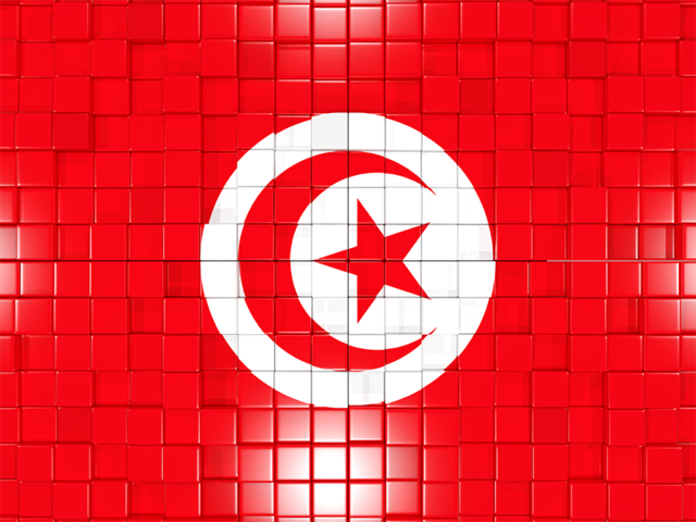 Mosaic background. Download flag icon of Tunisia at PNG format