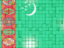 Turkmenistan. Mosaic background. Download icon.