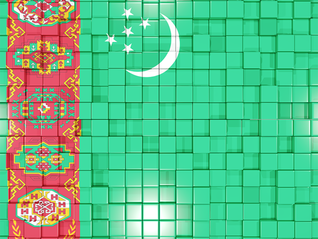 Флаг-мозаика. Скачать флаг. Туркмения
