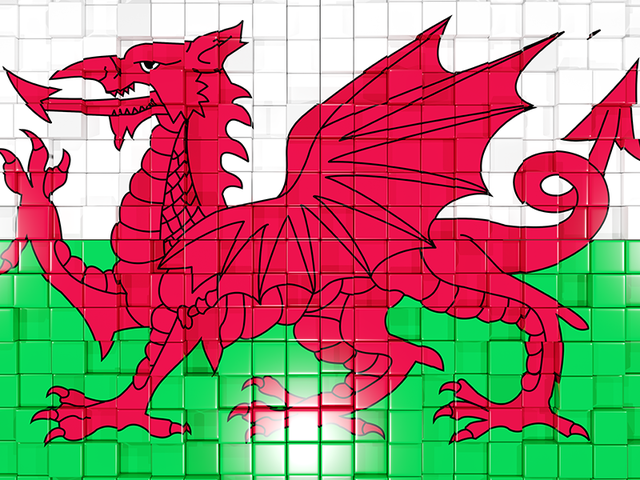 Флаг-мозаика. Скачать флаг. Уэльс