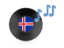 Iceland. Music icon. Download icon.