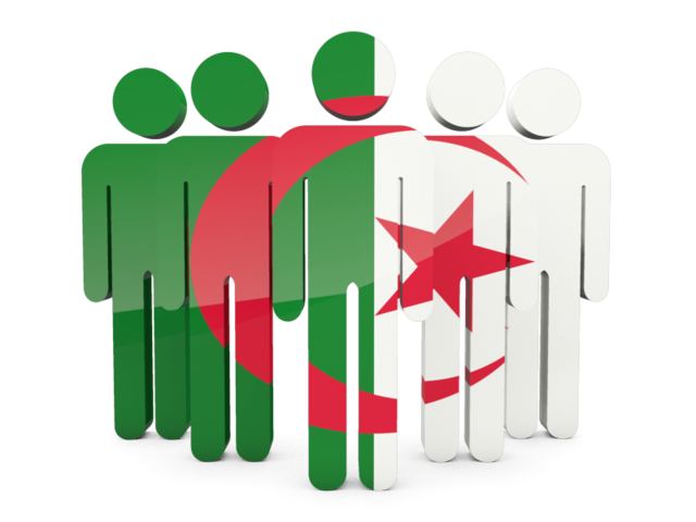Иконка в форме человечков. Скачать флаг. Алжир